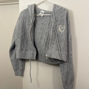 Gray Cable Knit Women's Sweater